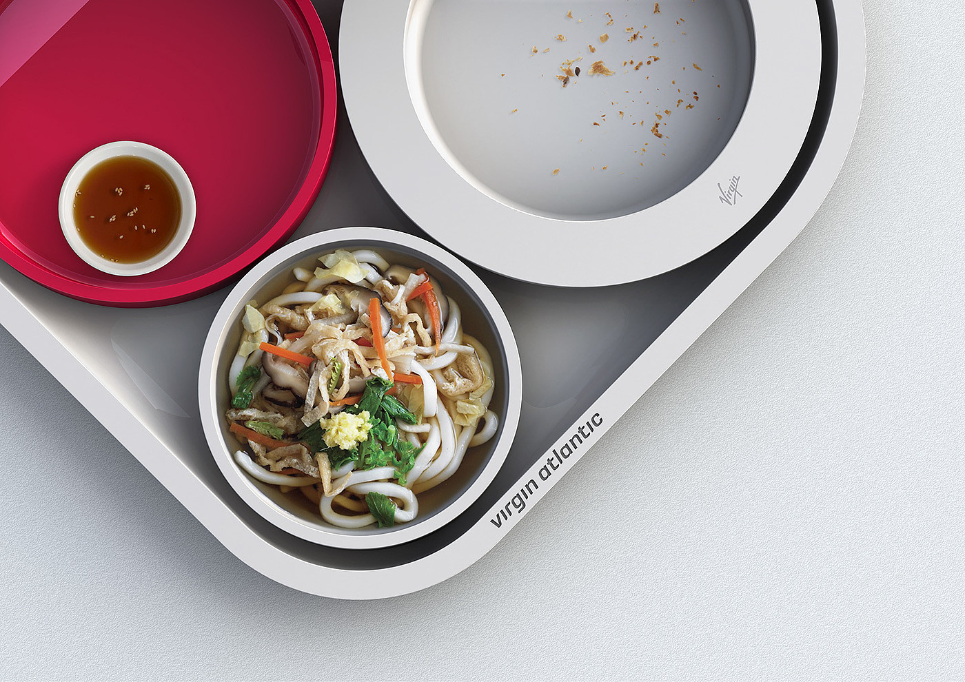 Virgin Airlines，tableware，Dinner plate，Plane meal，Simplicity，