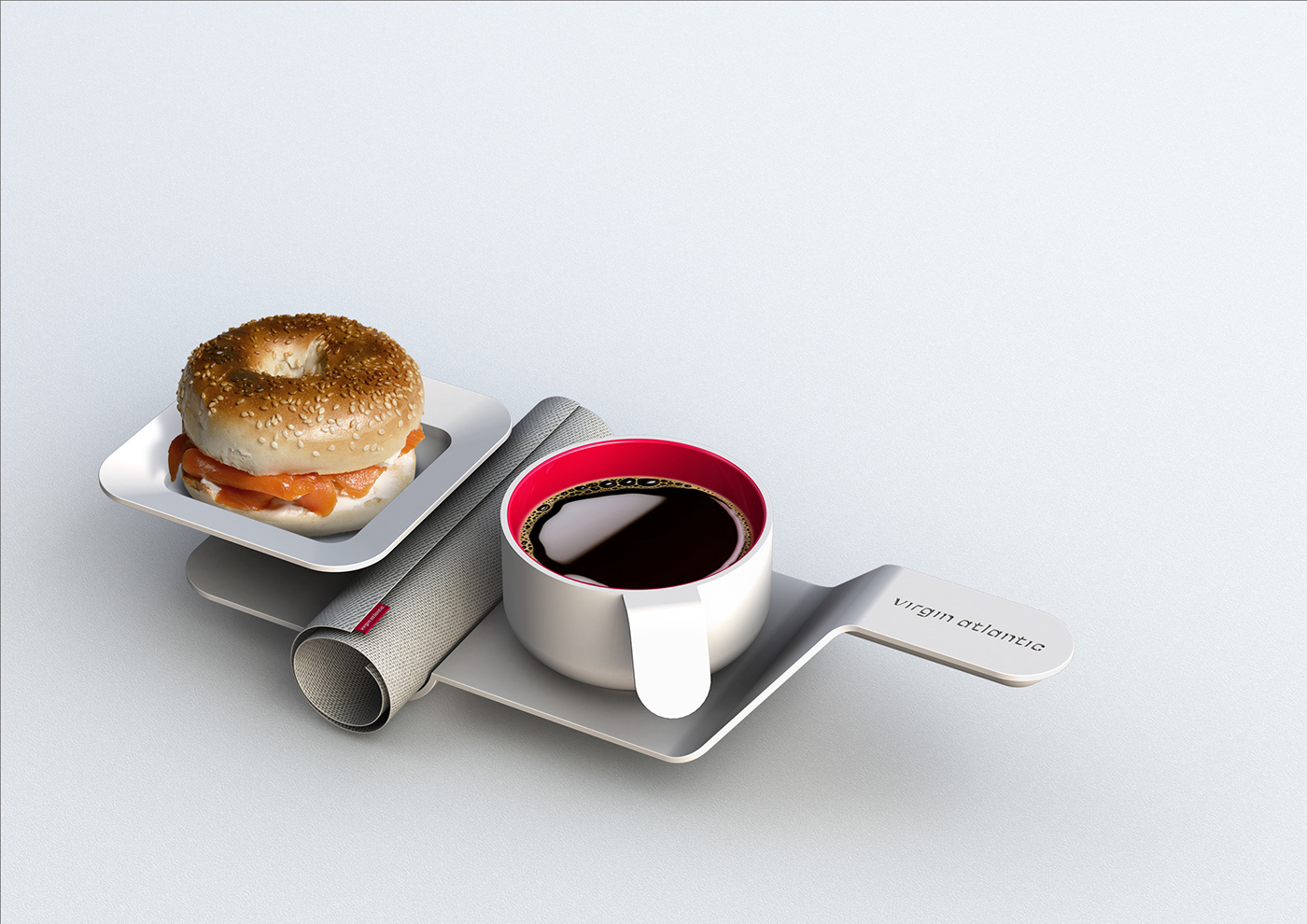 Virgin Airlines，tableware，Dinner plate，Plane meal，Simplicity，