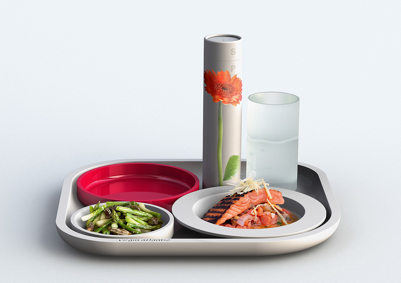 Virgin Airlines，tableware，Dinner plate，Plane meal，Simplicity，