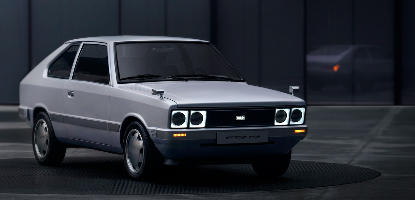 hyundai，Automobile design，modern，PONY，