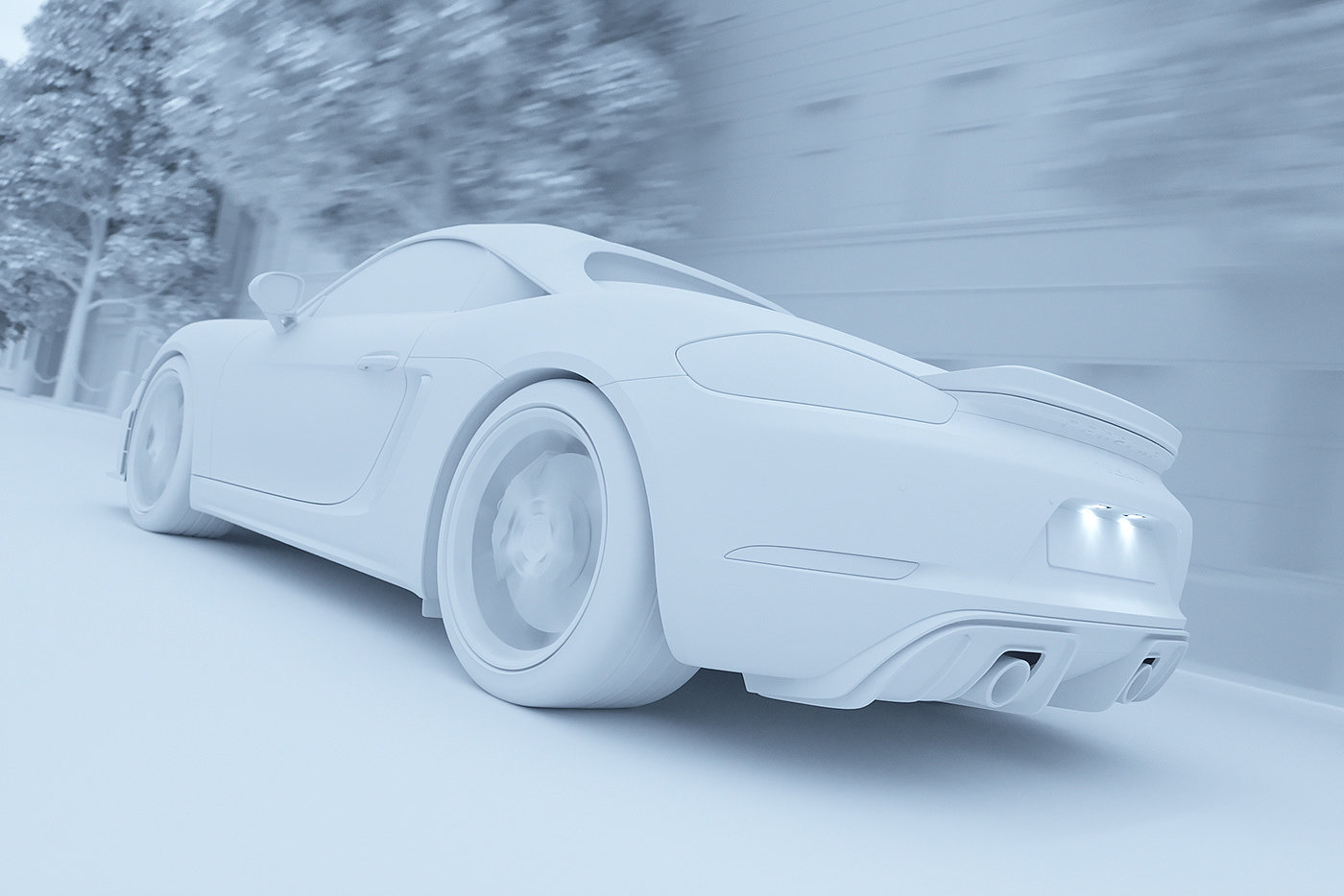 Porsche，cgi，Render，Porsche 718 Spyder，