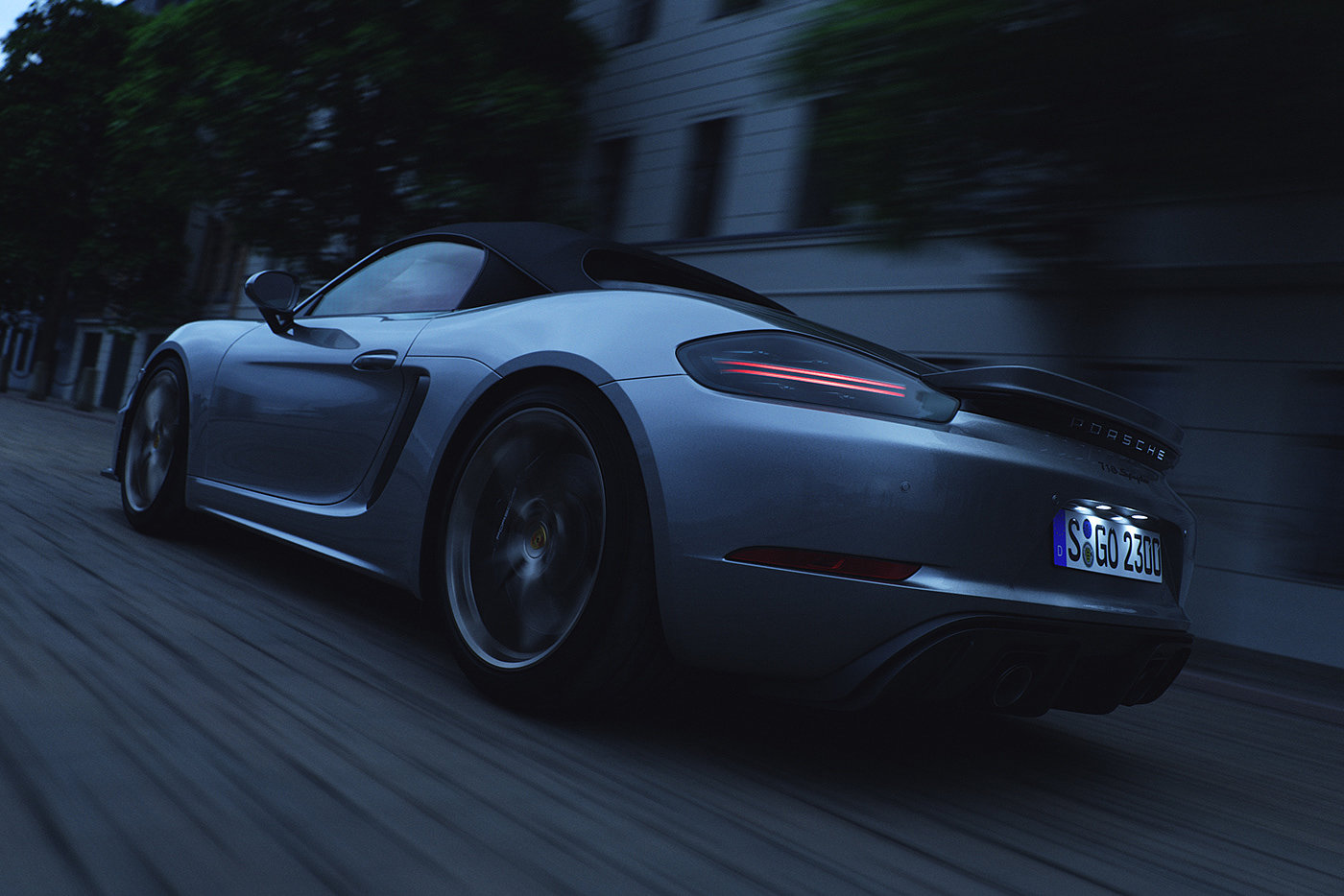 Porsche，cgi，Render，Porsche 718 Spyder，