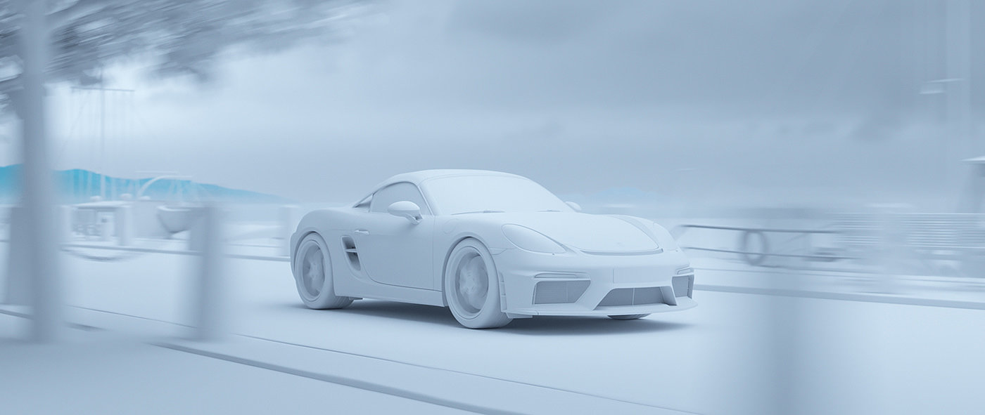 保时捷，cgi，渲染，保时捷718 Spyder，