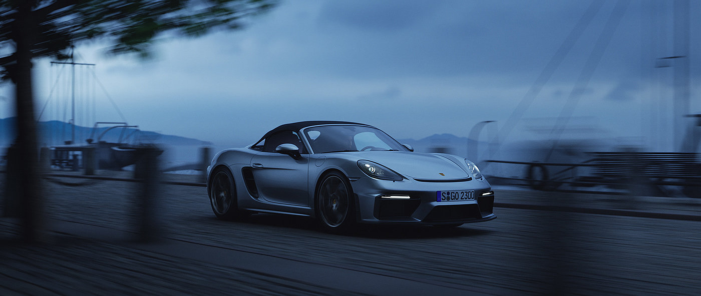 Porsche，cgi，Render，Porsche 718 Spyder，