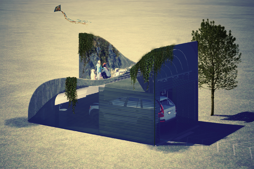 garage，sustainable，ecology，Parking lot，solar energy，Volvo，