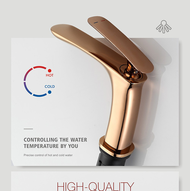 Faucet, sanitary ware, streamline, champagne gold，