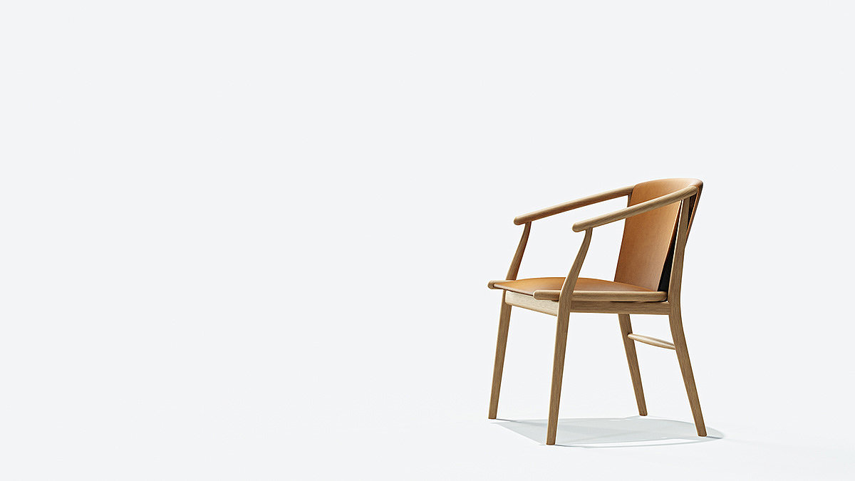 木质，座椅，明朝，Jens - B&B Italia，皮革，
