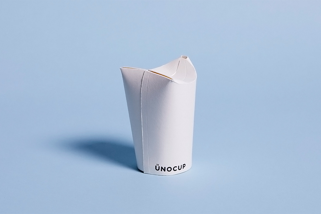 Unocup，纸杯，折叠翻盖，