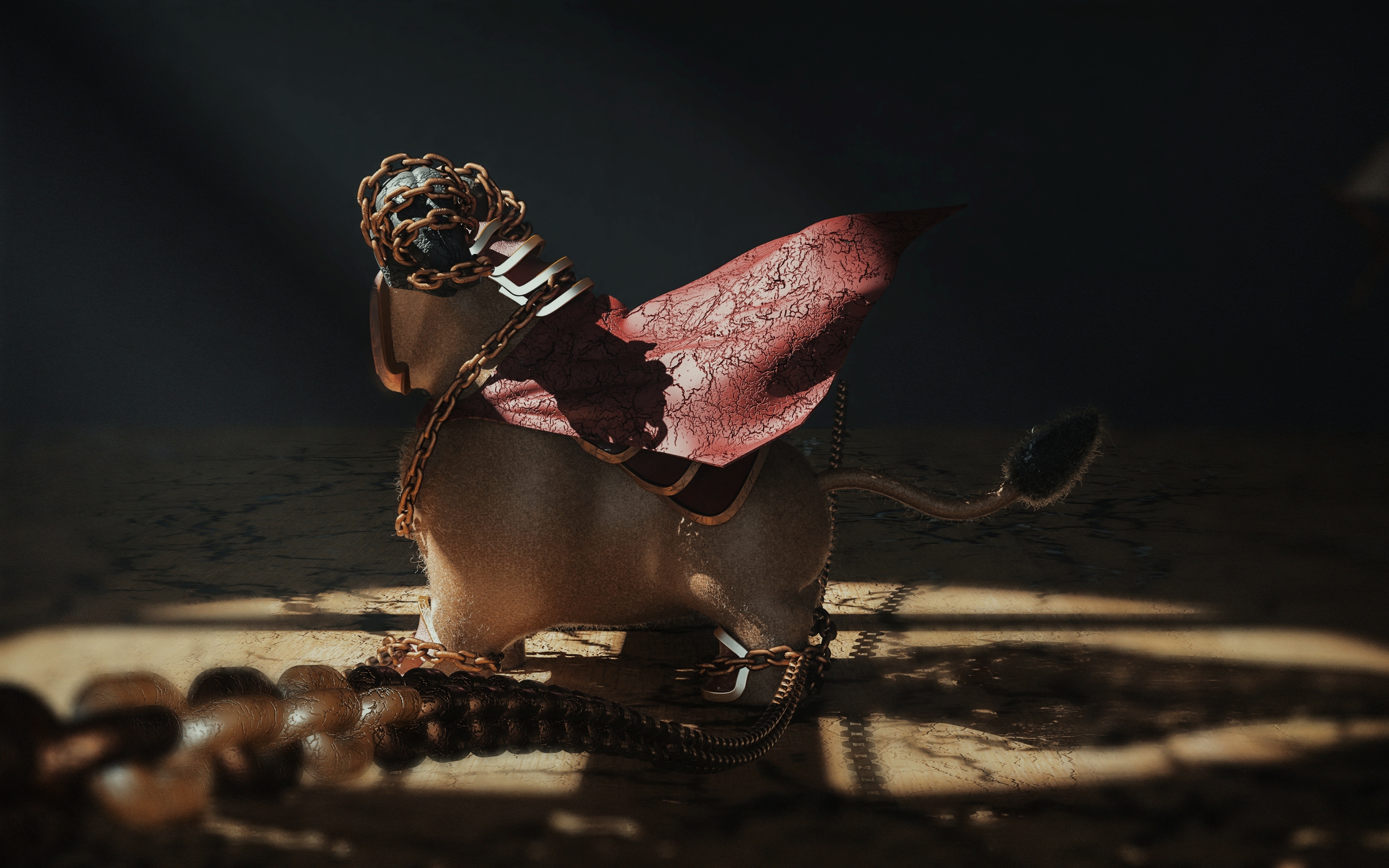 A masked cow who thinks nonsense，