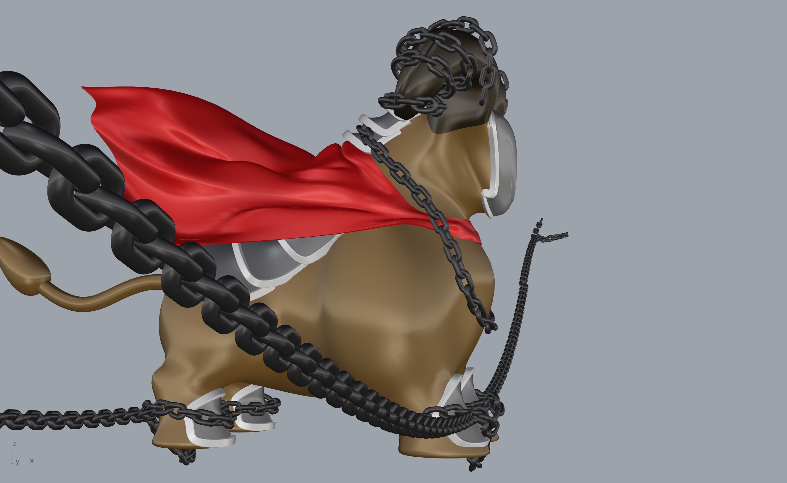 A masked cow who thinks nonsense，