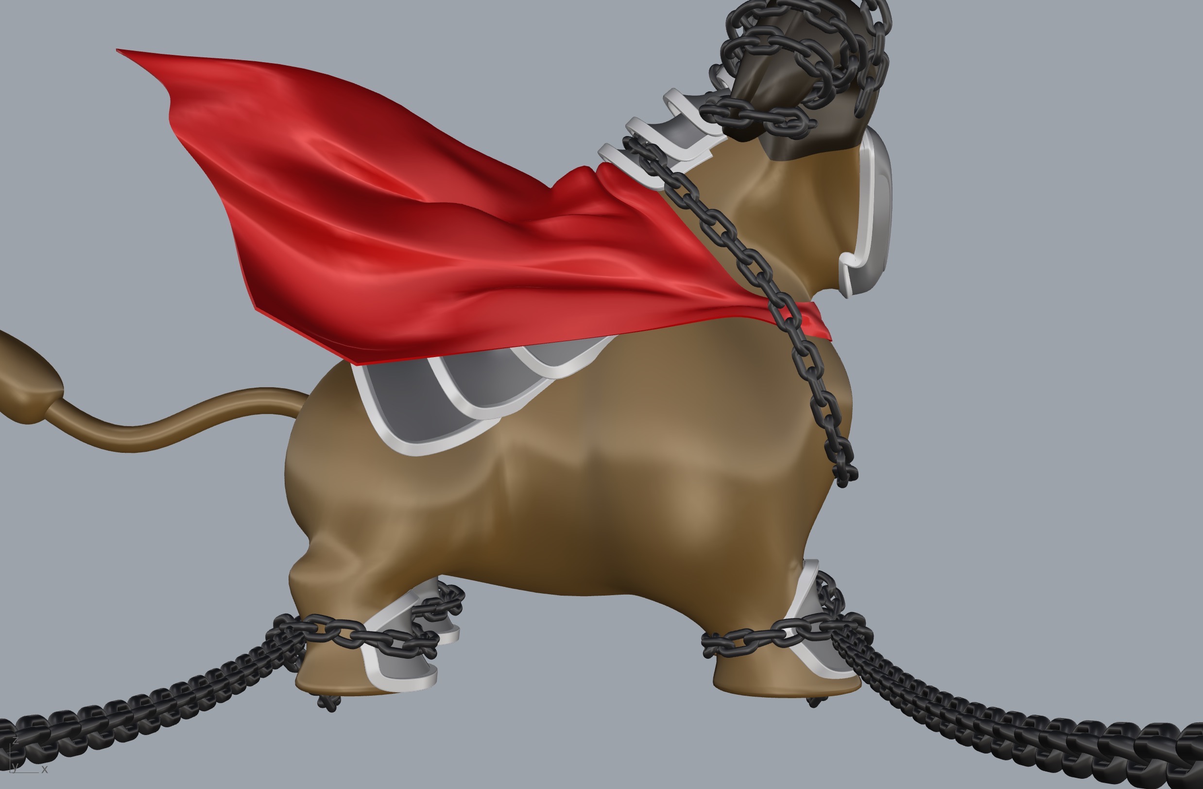 A masked cow who thinks nonsense，