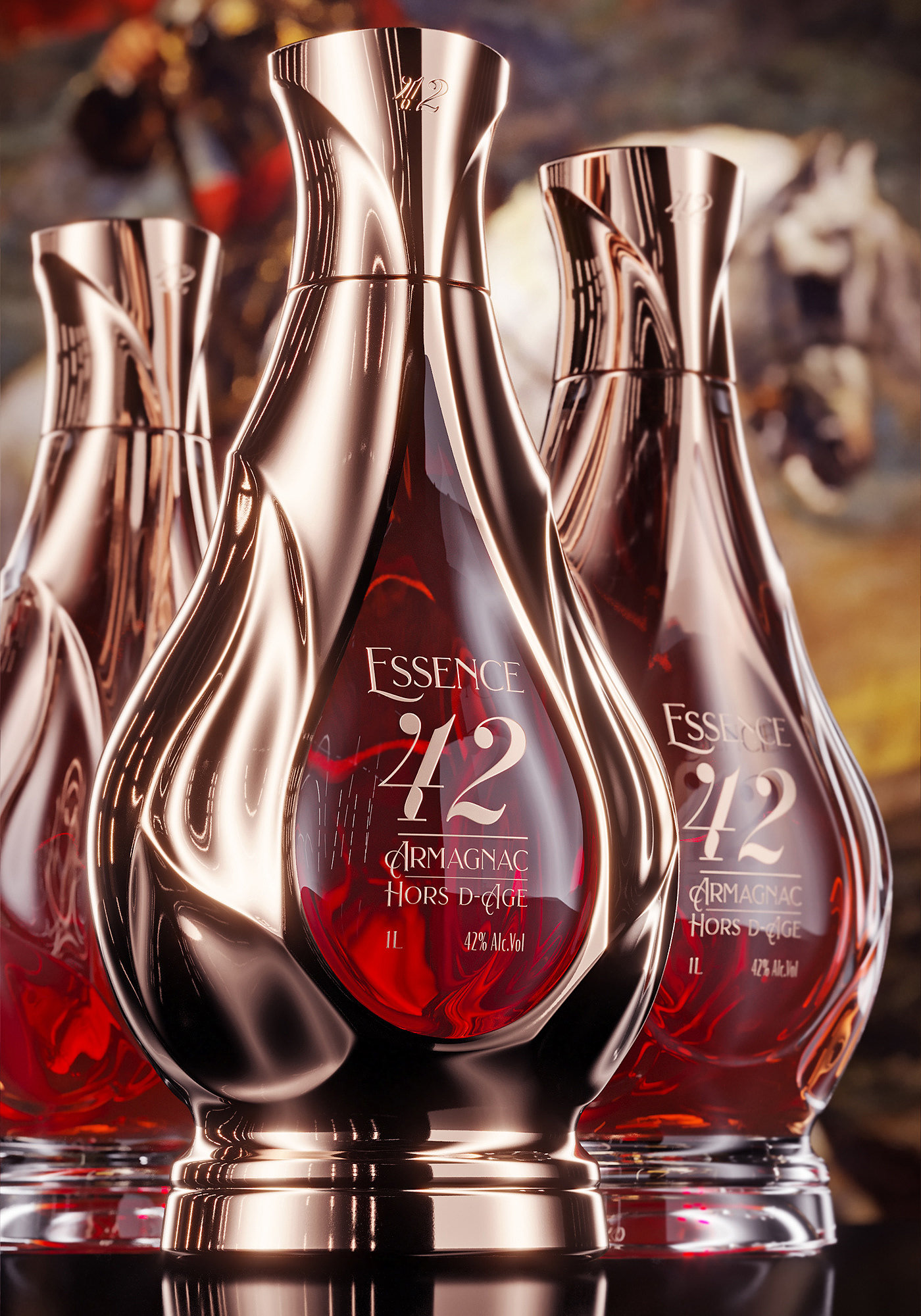 Essence 42，The wine bottle，Glass，