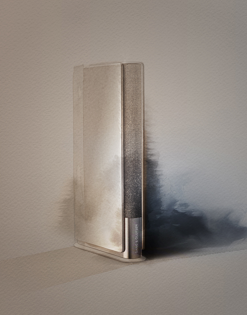 Beosound Emerge，speaker，book，knitting，aluminium，