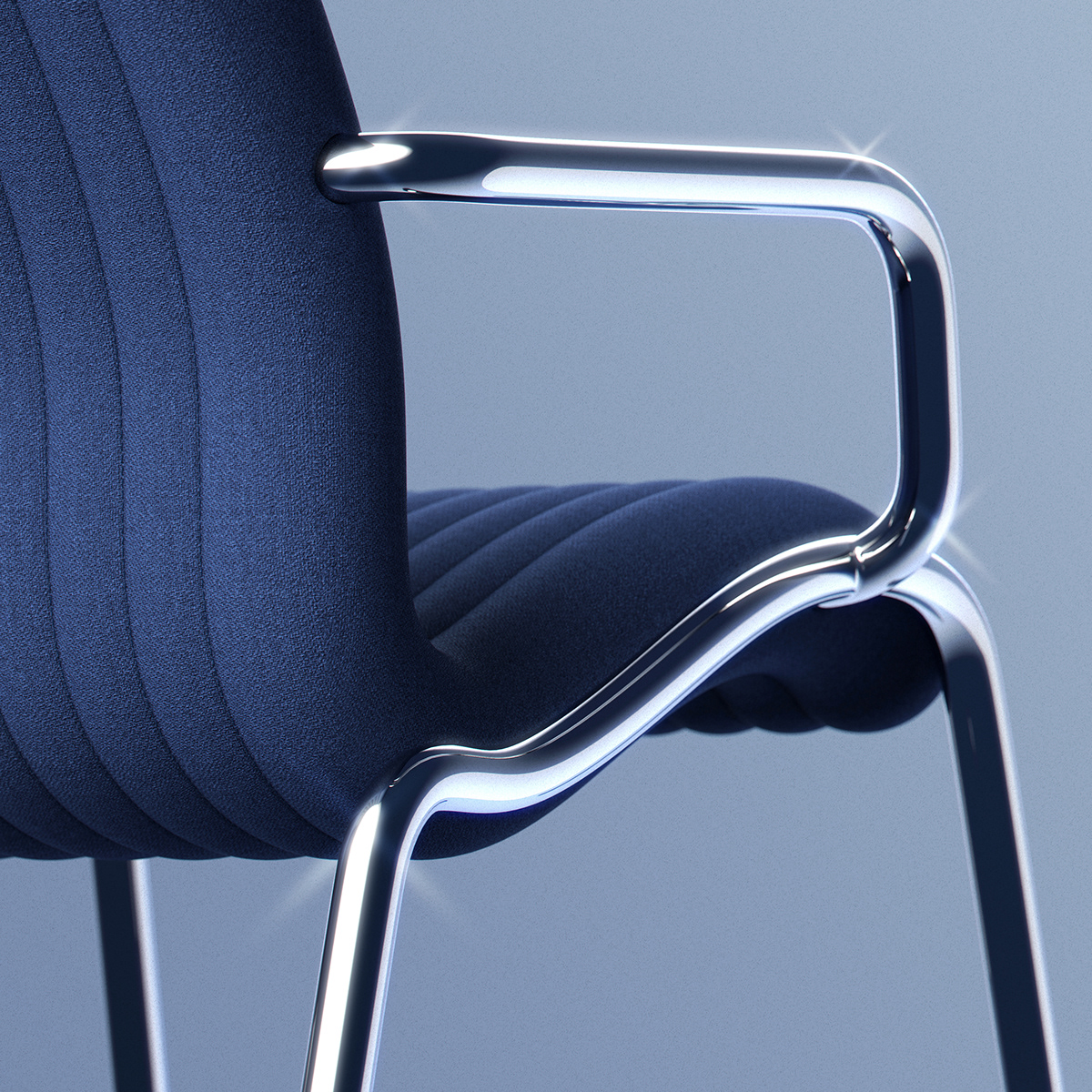 chair，blue，humpback，