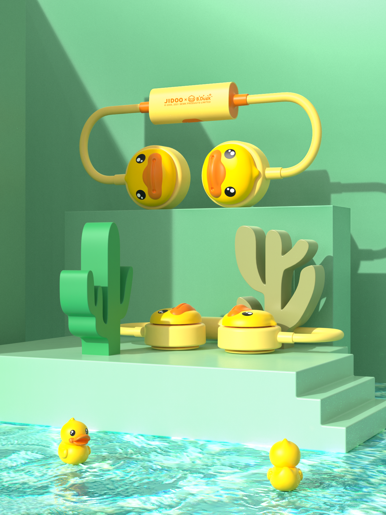 B.DUCK，Yellow duck，Portable，lovely，Fan，Tide play，