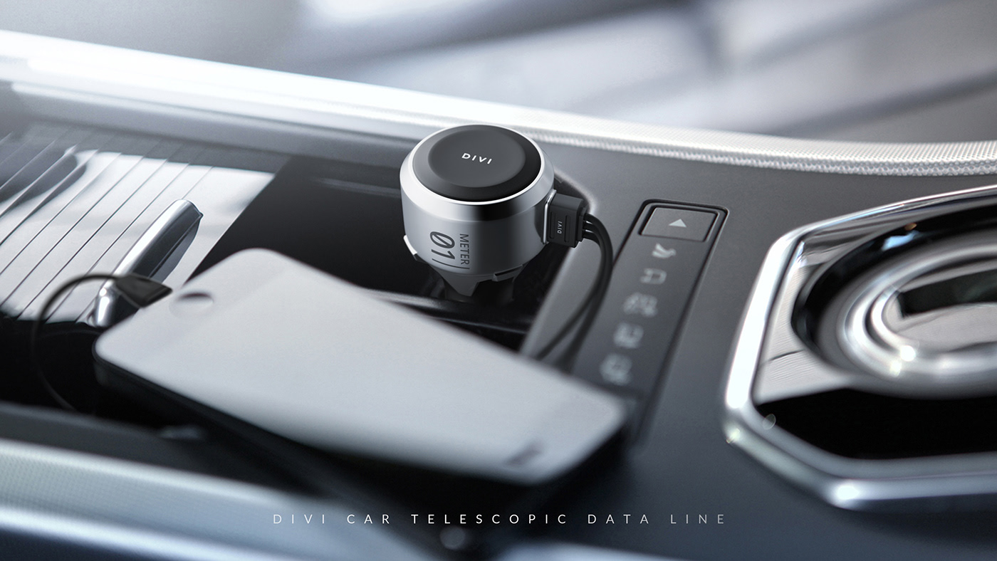 data line，vehicle，Stretch，Charger，product design，industrial design，texture，Render，