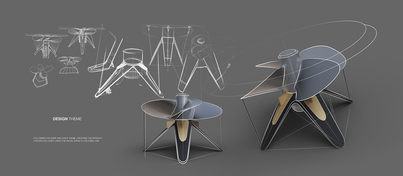 tea table，Table，propeller，