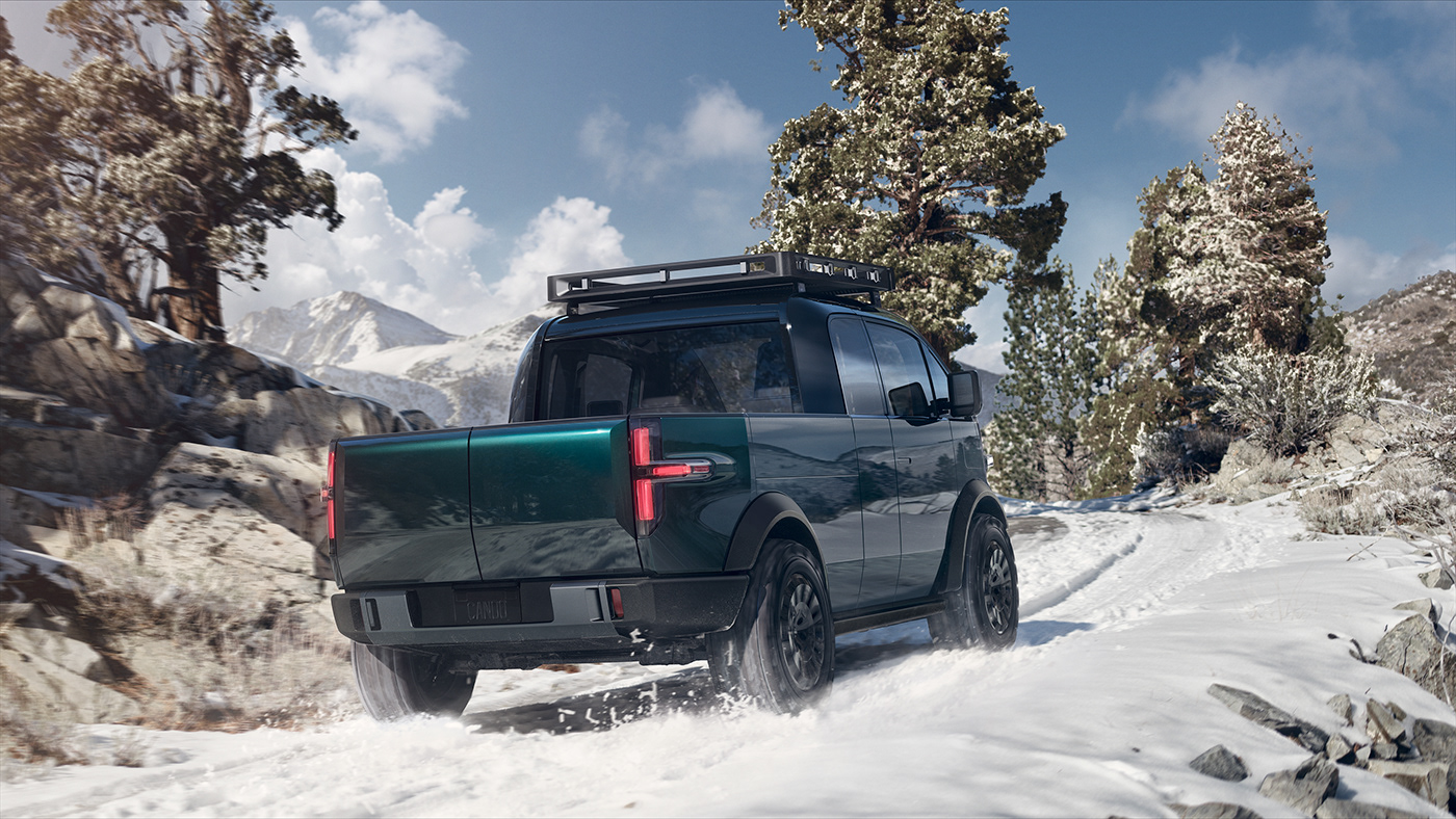 Pickup truck，Electric，Futurist，field，