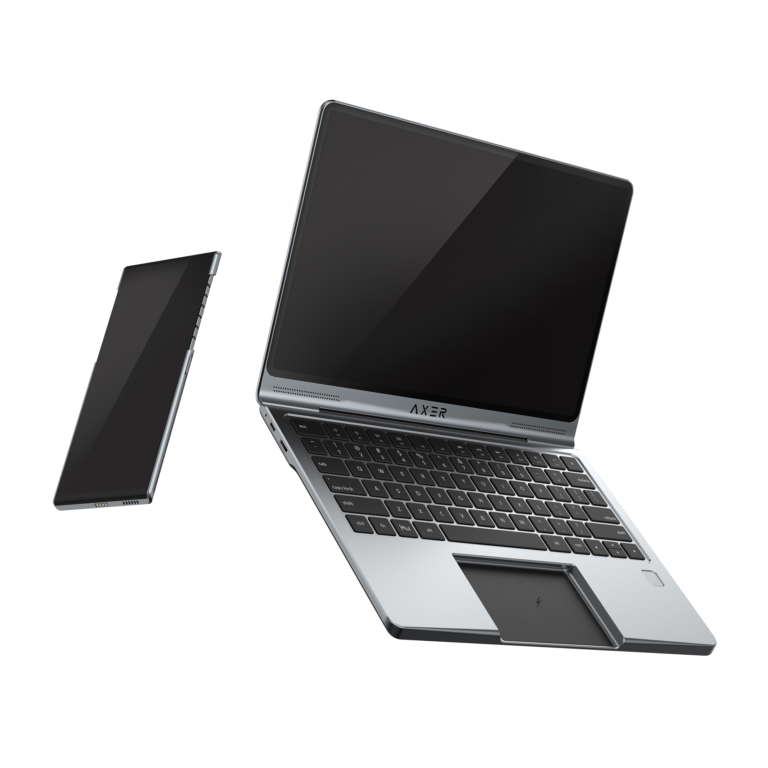 Crimp screen，mobile phone，notebook，Wireless charging，mouse，Global China Design Award Gold Award，AXER，