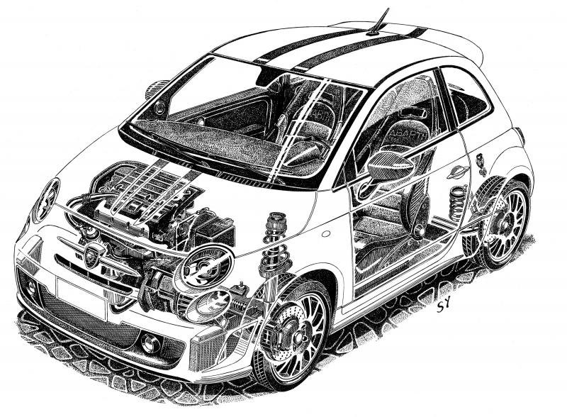 automobile，Hand drawn，details，