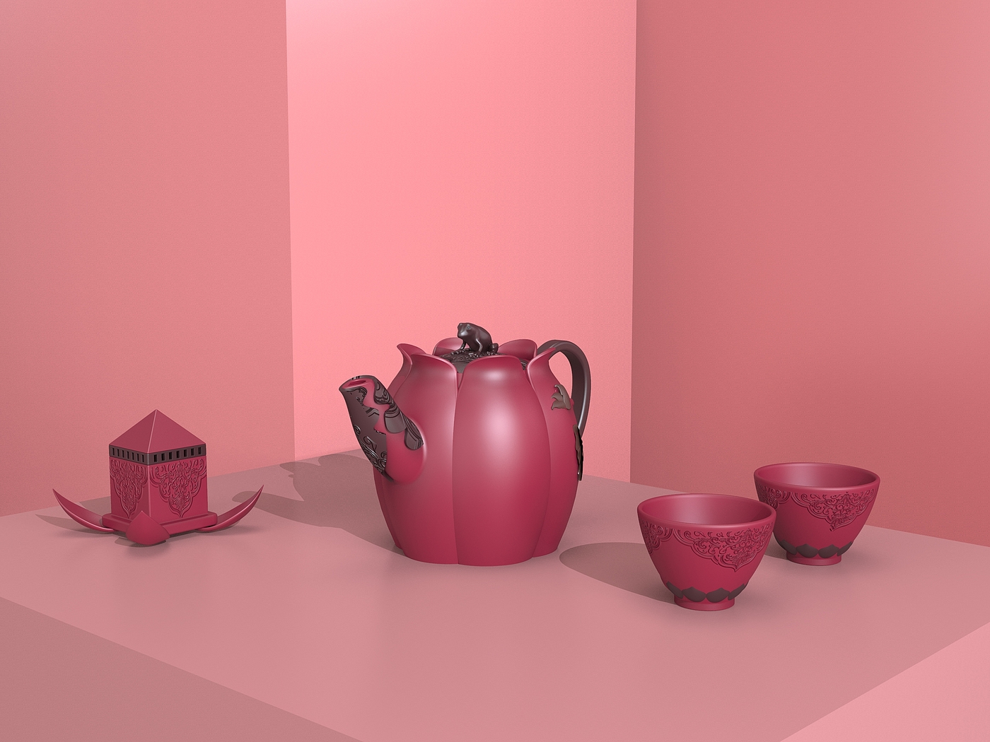 Purple sand, tea set，