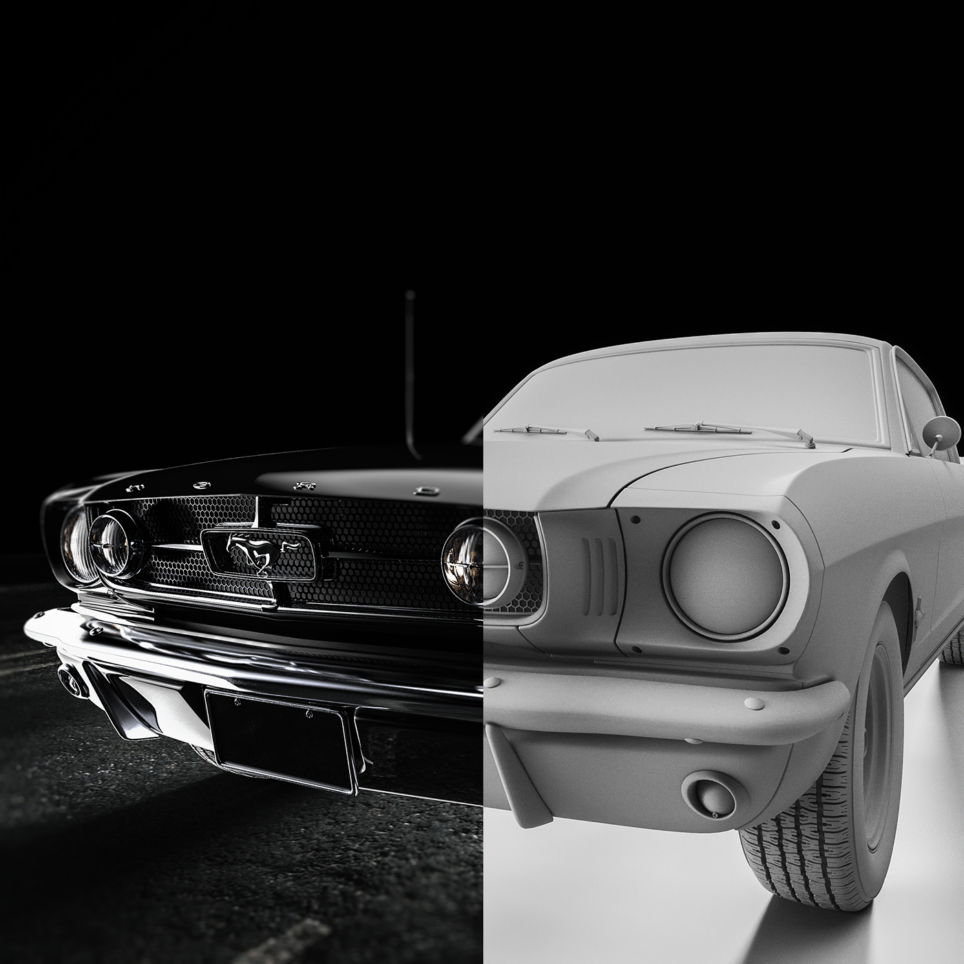 Ford，Mustang，automobile，Render，