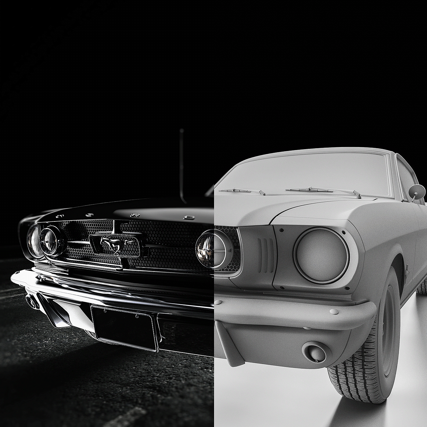 Ford，Mustang，automobile，Render，