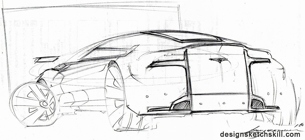 Automobile creative hand drawing，Hand drawn，originality，automobile，Design，industrial design，
