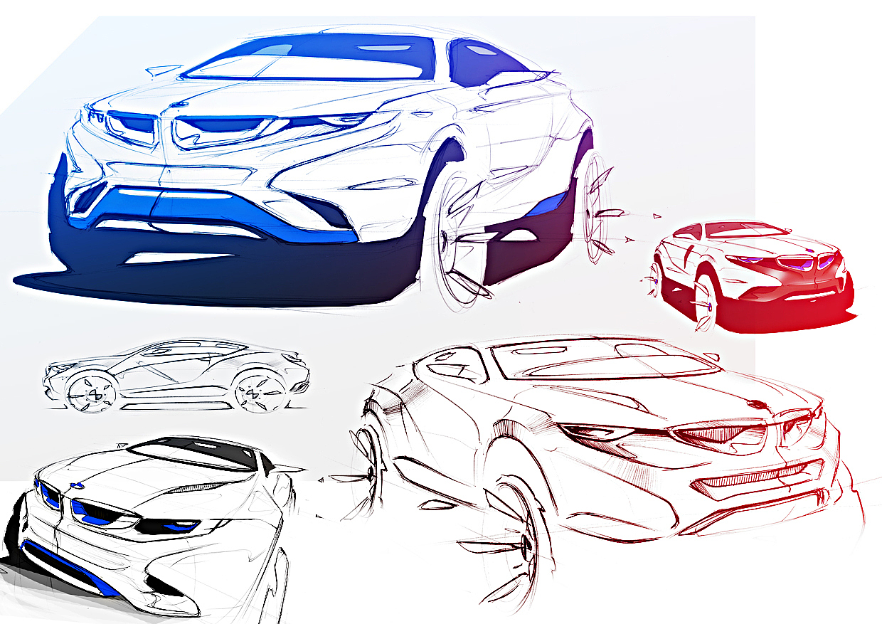 Automobile creative hand drawing，Hand drawn，originality，automobile，Design，industrial design，