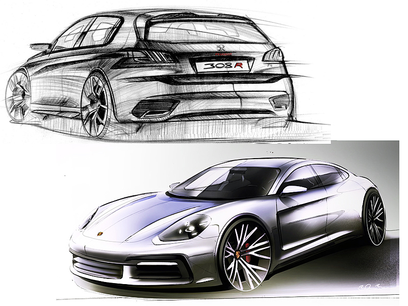 Automobile creative hand drawing，Hand drawn，originality，automobile，Design，industrial design，