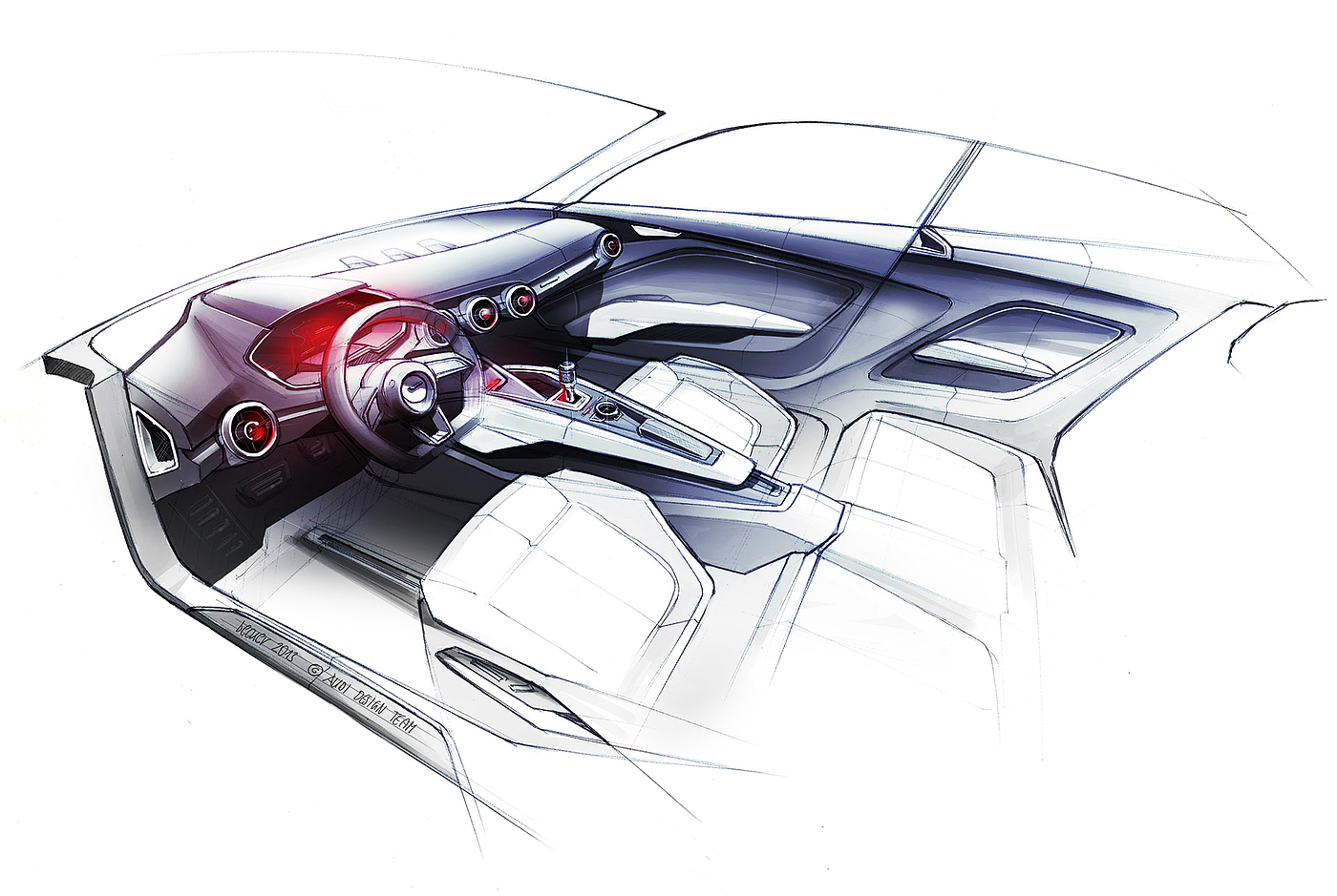 Automobile creative hand drawing，Hand drawn，originality，automobile，Design，industrial design，