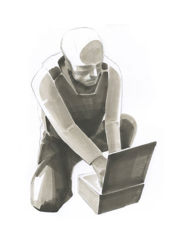 robot，crawl，Hand drawn，