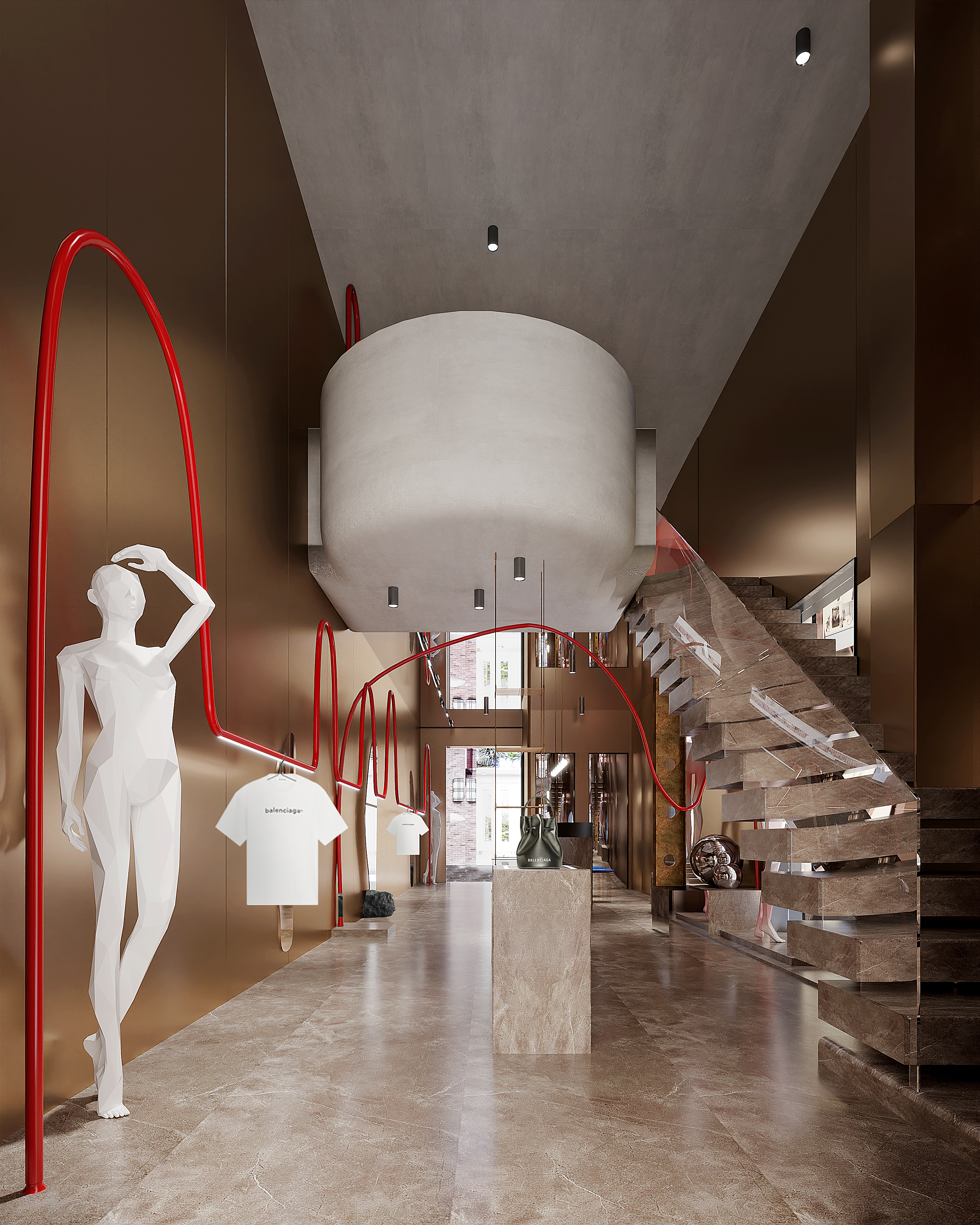 Clothing brand store，Balenciaga clothing brand flagship store，