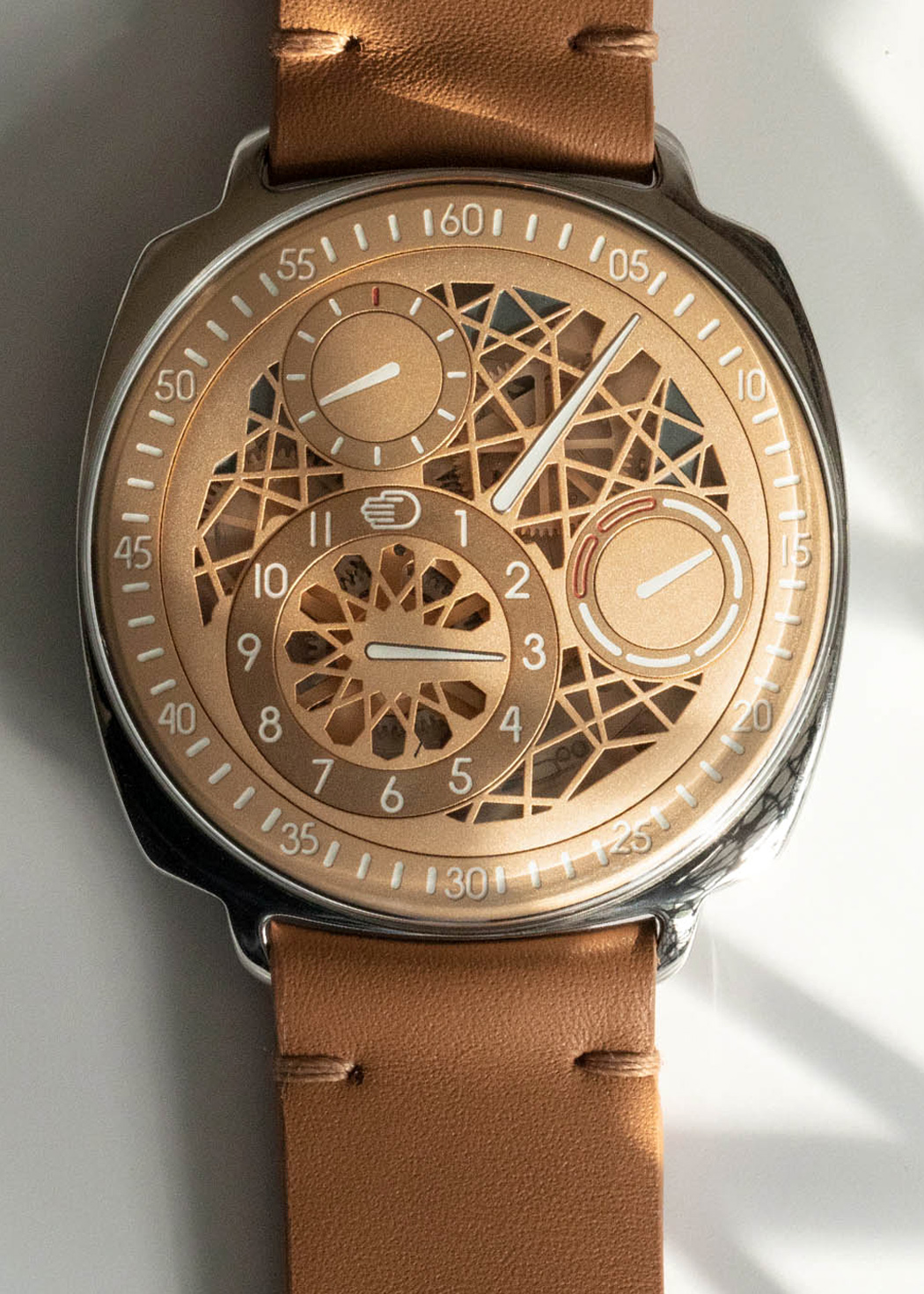 Wrist watch，Titanium metal，mechanical watch，brown，