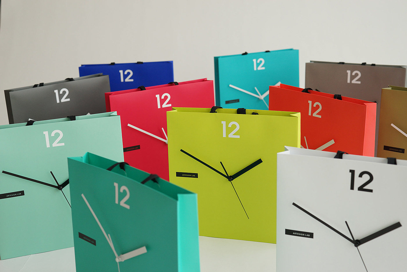 钟表，纸袋，绿色设计，回收，