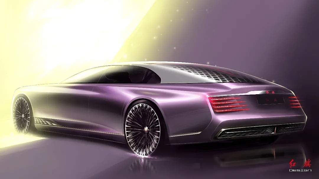 Red flag concept car，red flag，