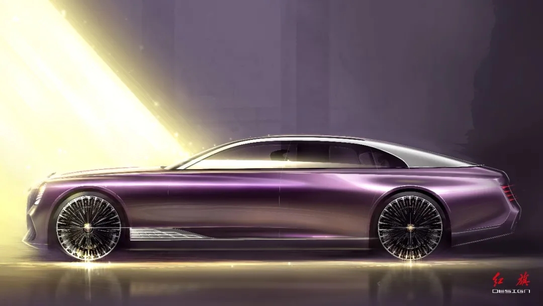 Red flag concept car，red flag，