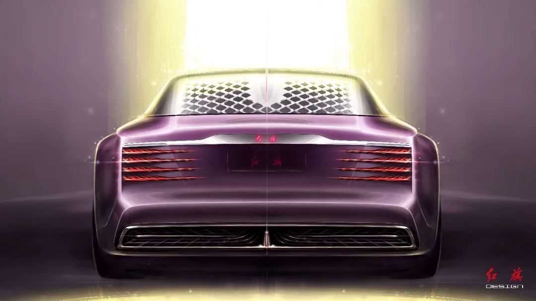 Red flag concept car，red flag，