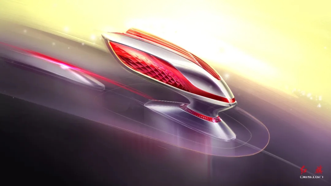 Red flag concept car，red flag，