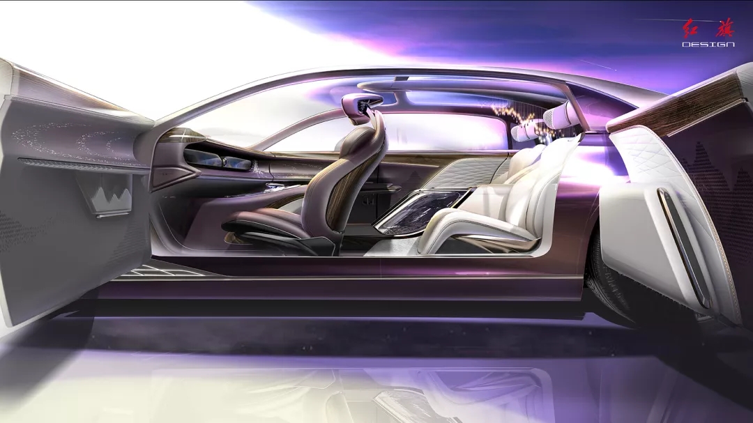 Red flag concept car，red flag，