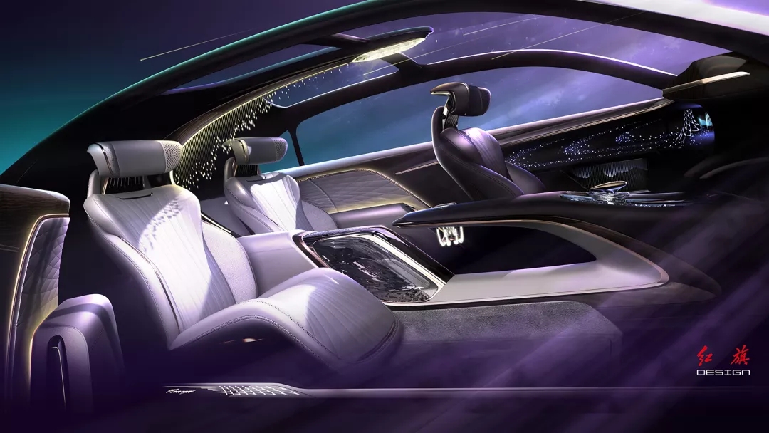 Red flag concept car，red flag，