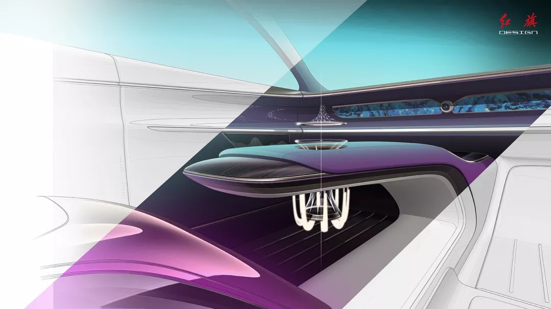 Red flag concept car，red flag，