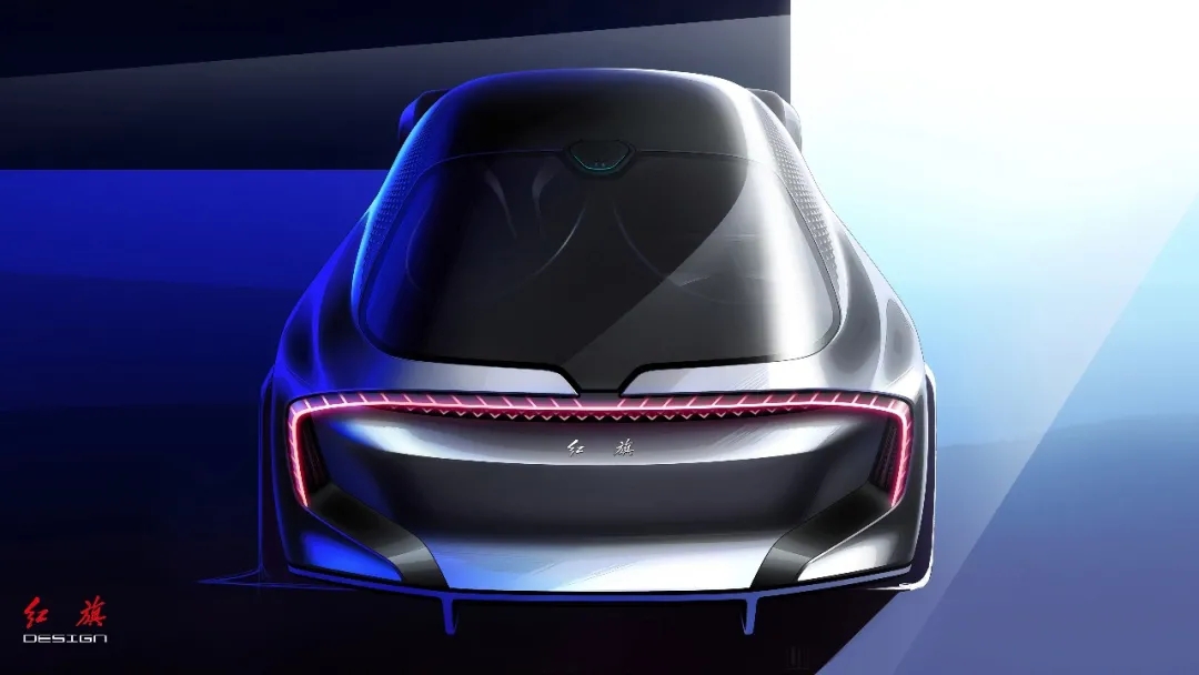 Red flag concept car，red flag，