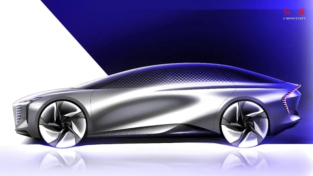 Red flag concept car，red flag，