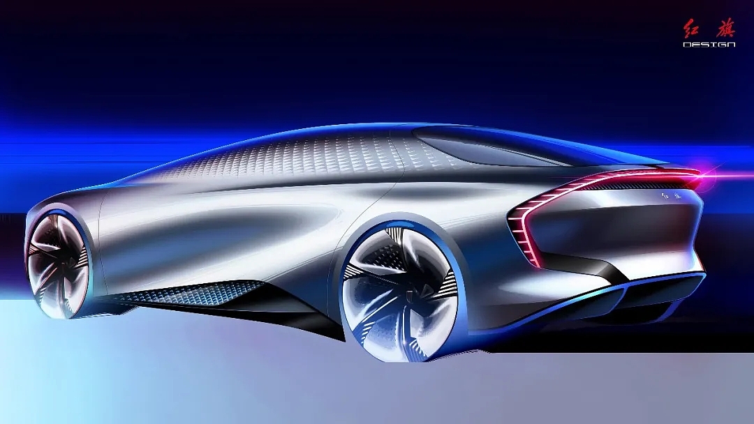 Red flag concept car，red flag，