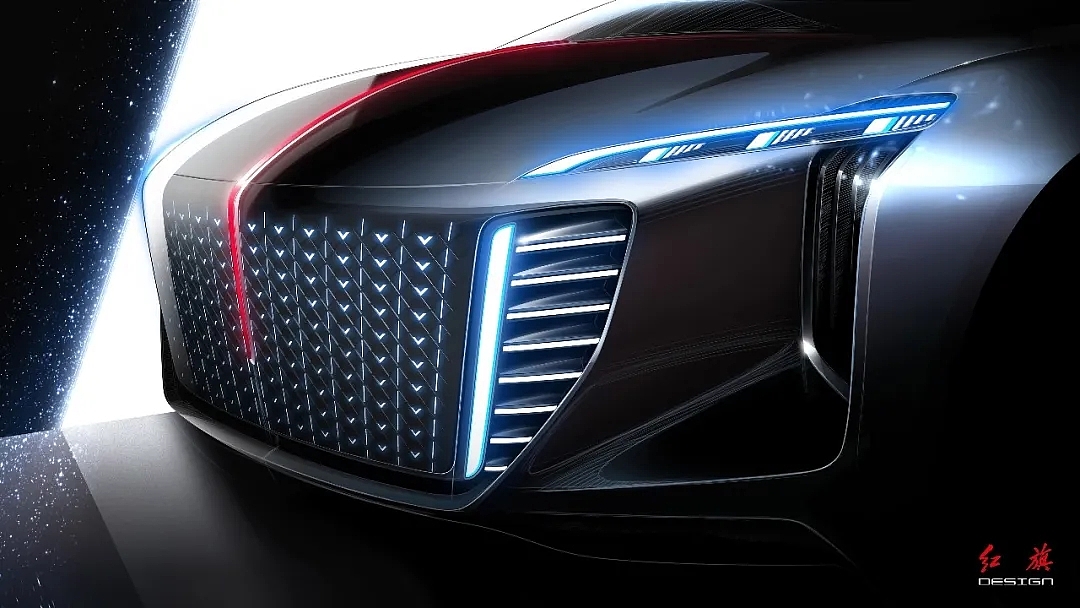 Red flag concept car，red flag，