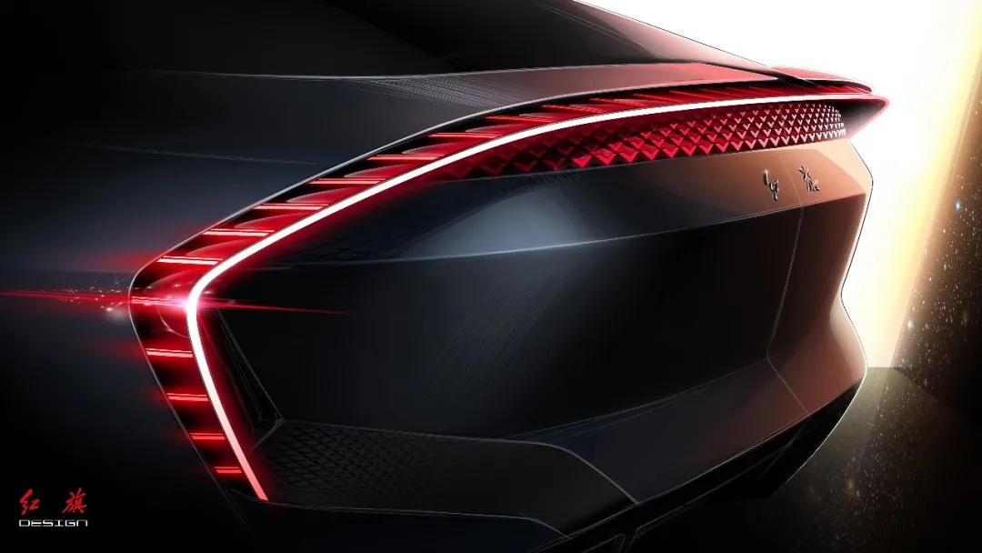 Red flag concept car，red flag，