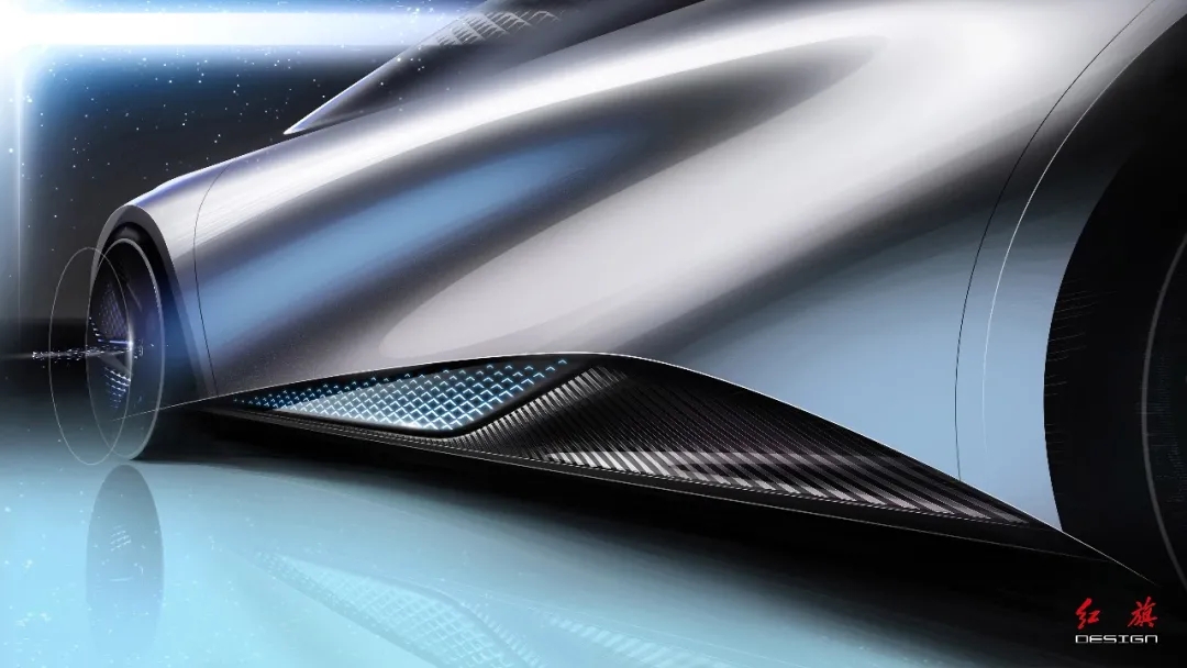 Red flag concept car，red flag，