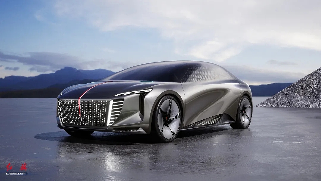 Red flag concept car，red flag，