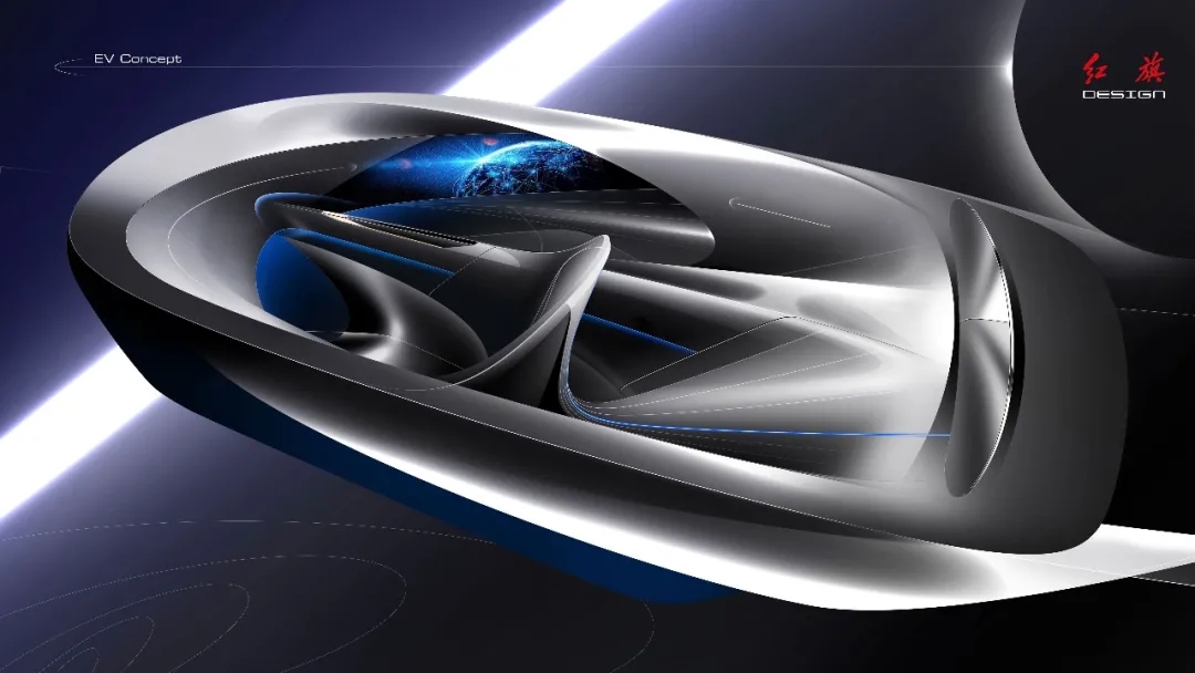 Red flag concept car，red flag，